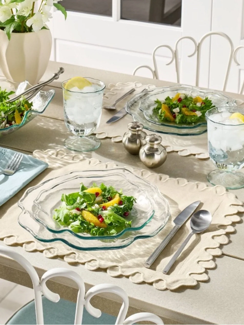 Set of 2 Scallop Edge Beige Placemats Threshold™ designed with Studio McGee